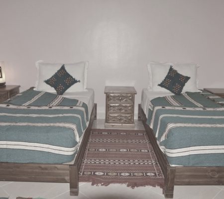 twin-bed-surf-hostel-morocco-Tazerzit Guesthouse